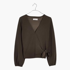 Madewell Texture & Thread Crepe Wrap Top